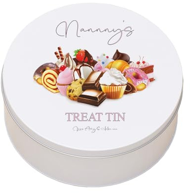 ukgiftstoreonline Personalised Storage Tin for Nanny, 18 cm x 10 cm, Sweet Treats Container