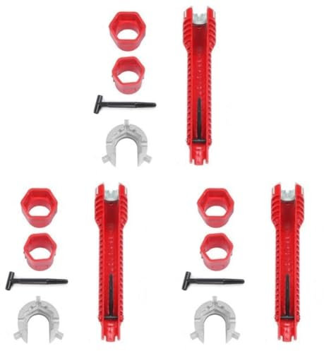 Qussedser 3 Sets Multifunktionales Wasserhahn-Schraubenschlüssel-Werkzeug für die Reparatur Von Badezimmer-Sanitäranlagen, Spülbecken-Reparatur-Schraubenschlüssel