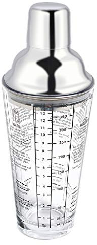 Cocktail di vetro Shaker Bilancia trasparente Scagli a barre Shakers Tazza Vino Miscelazione for Bartender Juice Bottiglia d'acqua Strumenti for feste in acciaio inox(350ml)