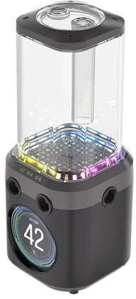CORSAIR iCUE Link XD6 RGB Elite LCD Pump/Reservoir Unit – FlowDrive Max Pump, 480x480 IPS LCD Screen, Built-in Temperature Sensor, 22 Addressable RGB LEDs, 440ml Nylon Reservoir – Stealth Gray