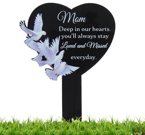 Plaques Commémoratives pour Tombes,Stèles Commémoratives Décorations De Cimetière pour Maman - Plaques Noires Imperméables Stèles De Souvenir Décorations De Cimetière pour Défunts, Papa Et Maman