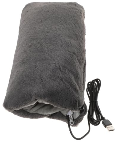 UKCOCO Chauffe-Mains Électrique USB Gris Portable Peluche Douce Recharge Rapide pour Hiver Poche Mains Réchauffante Pratique Coussin Chauffant Plug-in