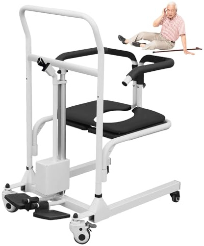 Hydraulischer Patientenlift Elektrischer Patientenliftstuhl mit 180 ° geteiltem Sitz, trägt 330 Pfund für die häusliche Pflege älterer und behinderter Menschen