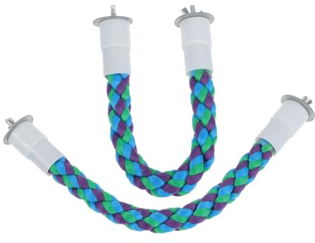 TOYANDONA 2 St Papegojklätterleksak Fågel Sittpinnar För Bur Papegojklättring Bomullsrep Fågeldragrep Papegojgungrep Rolig Nymfparakitleksak Fågelrepstege Fågelrep Sittpinne Fågelgungor