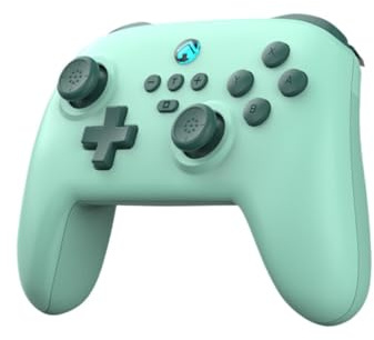 STREAMVOY S11 Tri-mode Gaming Controller Wireless Bluetooth/2.4G/Wired for Switch/PC/Mobile with Motion Vibration Wake-up (Black/White-Red/Green/Pink) (green)