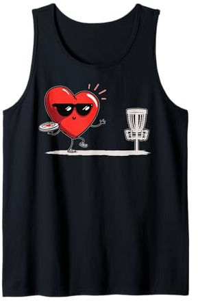 Discgolf - Occhiali da Sole a Forma di Cuore, per Golfisti, San Valentino Canotta
