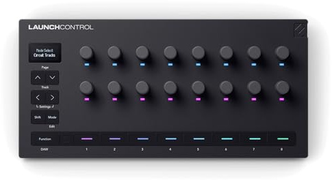 Novation Launch Control 3 – USB Powered, MIDI Control Surface for DAW and Hardware Integration with 16 Endless Encoders, 5-Pin MIDI I/O, and Music Software Bundle