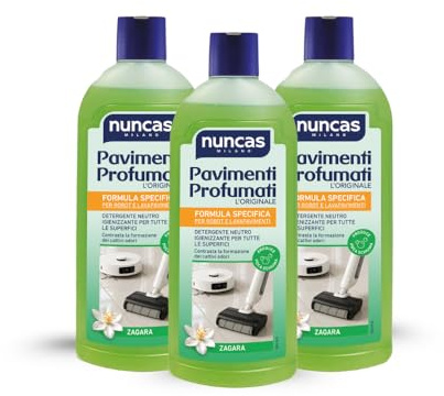 Nuncas Pavimenti Profumati Detergente Pavimenti - Formula Specifica per Robot e Lavapavimenti - Zagara - Multipack - Confezione da 3 x 500 ml