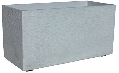 AnaParra Jardinera Rectangular Moderna en hormigón aligerado para Exterior Rectangular Pacífico 90X40X48cm. Natural Cemento
