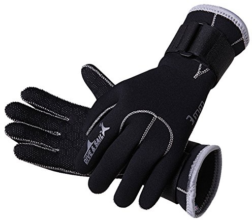 Tauchen Handschuhe, 3 mm Neopren rutschfeste Handschuh Winter Wasser Sport Equipment Supplies für Windsurfen, Surfen, speerfischen, Schnorcheln, Wassersport, Fischer, Wasserski