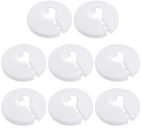 sourcing map 8 Stück 12mm Rohr abdeckung Dekoration PP Heizkörper Rosette Wasserrohr Wand Abdeckung Weiß