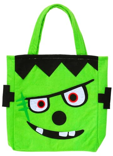 W WIDMANN MILANO Party Fashion 00782 - Monster Tasche, Süßes oder Saures, für Kinder, Grün, Beutel, Accessoire, Kostüm, Karneval, Mottoparty, Halloween