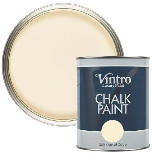 Vintro | Cream Chalk Paint | Furniture Paint | Shabby Chic | Upcycle | Decorate | Ultra Matt Finish | 1 Litre (Buckingham)