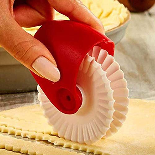 YSSMAO Pastry Wheel Decorator Pizza Cutter Pastry Lattice Cutter Pastry Pie Decor Cutter Noodle Maker Pasta Noodle Cutter Pastry And Ba,Wave pattern