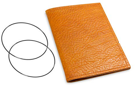 A6, revolutionäres, nachhaltiges X17-Konzept für Notizbuch, Personal Organizer und Terminplaner/Hülle für 1 Heft! Belgisches Leder hell- braun, cognac, Made in Germany, 17 Jahre Garantie*