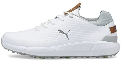 Puma Ignite Articulate - Zapatos de Golf para Hombre, Blanco y Plateado, 42 EU