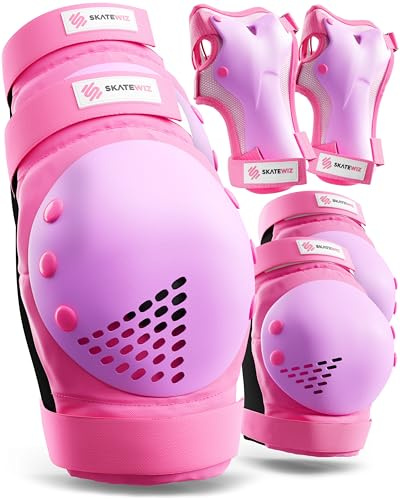 SKATEWIZ Inliner Schoner Erwachsene - Schoner Inliner Erwachsene - Knieschützer - Schützer Skate Protektoren - Knie und Ellenbogenschützer Damen Herren - SMASH Größe L Pk Violett | Knieschoner - Pink Violett, L - Knieschoner für Inline Skates, Skateboard, Rollschuhe & Scooter - SMASH - Protektoren