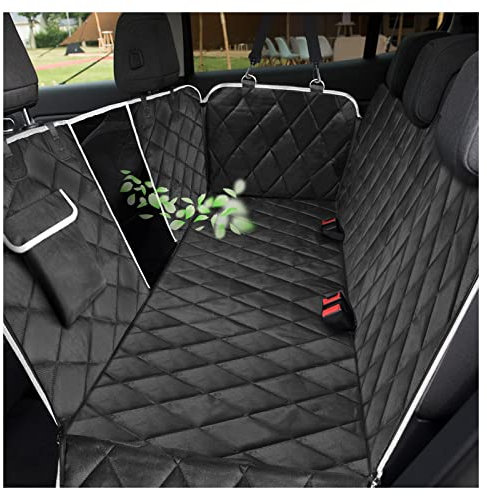 VSPETCC Dog Car Seat Cover,100% Waterproof with Mesh Window And Storage Pocket,Durable Scratchproof Nonslip Dog Hammock with Universal Size Fits for Cars/Trucks/SUV