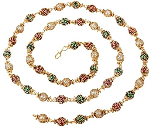 VAMA Fashions One Gram Gold Plated South Indian jewellery Multicolour Ball beads Mala chain necklace for women