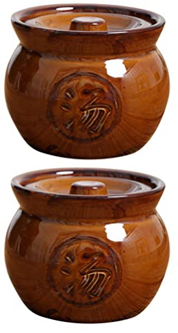 Cabilock 350Ml Ceramic Stew Pot with Lid Mini Clay Cooking Soup Pot for Home Kitchen and Restaurant Use Compact Stockpot