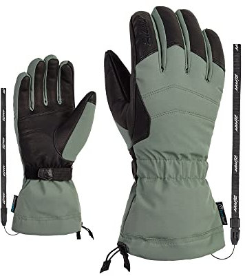 Ziener Damen KILATA Ski-Handschuhe/Wintersport | wasserdicht, Wolle, Freeride, Green mud, 7,5