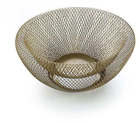 Ecoodisk Metallgitter Obstkorb Obst Schüssel Arbeitsplatte Metallfruchtkorb rund Metalldraht Fruchtkorb moderner Obstkorb für Obst Gemüse -Snack,A