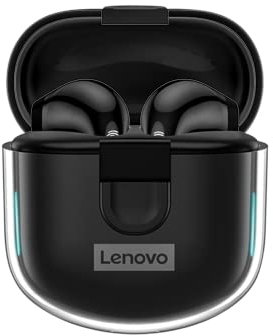 Lenovo LP12 Écouteurs sans fil sans fil IPX5, batterie endurante, 2 microphones pour travail, bureau, bureau à domicile, noir