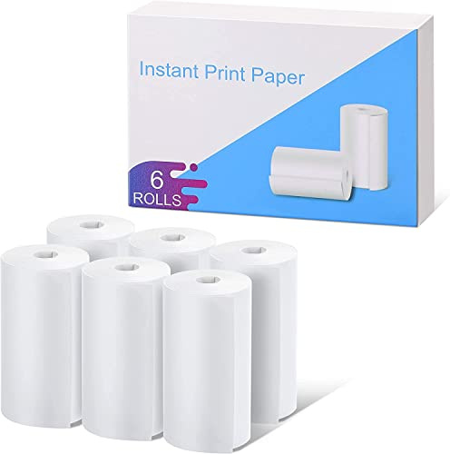 CAMCLID Druckpapier für Kinderkamera, Tintenloses Design Speziell für Kinder, 6 Rollen Sofortdruck Thermopapier & Kamera Nachfüllpapier Kompatibel mit Den Meisten Kinder Sofortbildkamera (Papier)