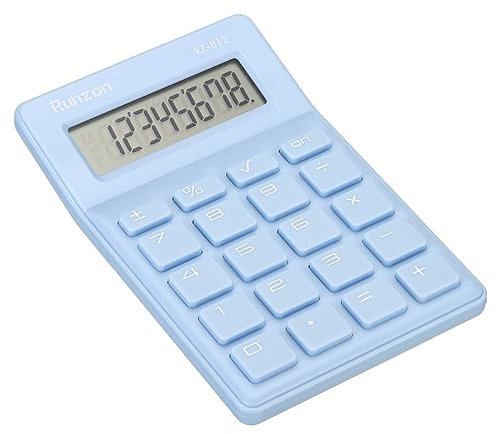 PATIKIL Desk Basic Cute Calculator, Desktop Calculators Battery Powered with 8 Digit Large LCD Display for Office Home Style 2, Blue