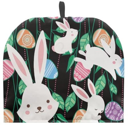 Jeiento Easter Bunny＆Egg Teapot Cozy Cover Thick Tea Kettle Cosy to Keep Tea Warm,Durable Kitchen Tea Pot Dust Cover,Insulation＆Keep Warm,Easter Party Decor