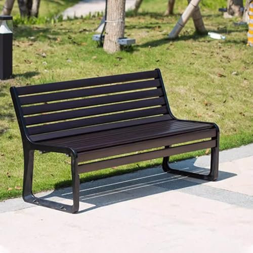 GAMAK Gartenbank Metall Modern, Gartenbank Wetterfest mit Rückenlehne, Sitzbank für Garten, Vorgarten Stadt Dorf Gemeinde Massiv und Robust, für Garten Park Balkon (Color : Bronze, Size : 150cm)