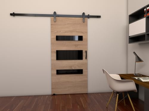 MINIO go for it - Schiebetür Komplettset LIFT D, 106 cm Breit, Schiebetüren, Wandmontage, Schiebetürsystem, Zimmertüren - Sonoma Eiche