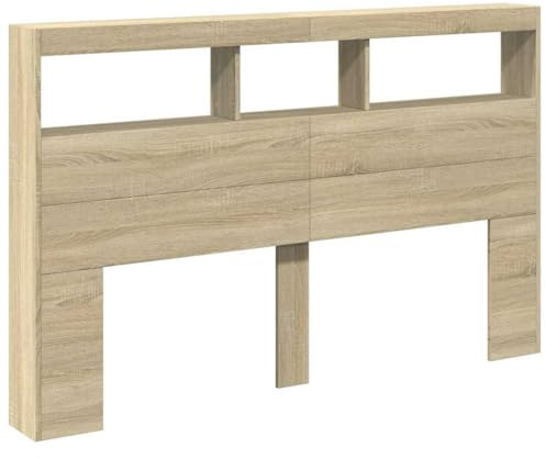 vidaXL Cabecero de Cama con LED Roble Sonoma 160x17x102 cm
