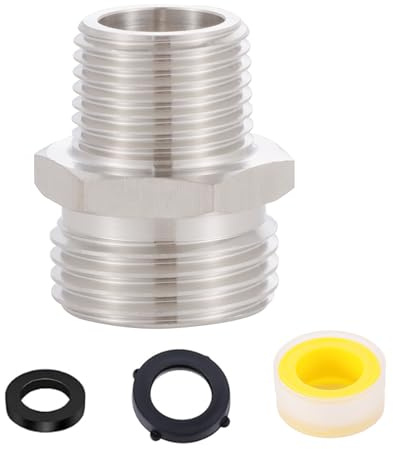 304 Stainless steel garden hose Adapter Bathroom shower tube to garden hose adapter, 3/4 GHT male to 1/2 G (1/2IPS) male, lead-free, shower to garden hose adapter