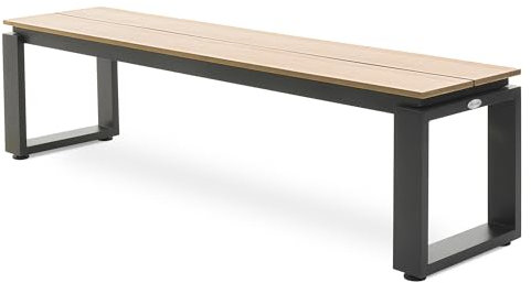 di volio Gartenbank Pisa aus Aluminium, Holzoptik, 160x36,5x41,5 cm, Gartenbank - wetterfest & langlebig, für Garten, Terrasse und Balkon (1)