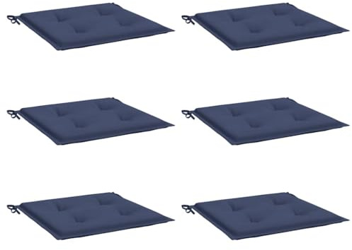 vidaXL Palettenkissen 6 STK., rutschfest Sitzkissen mit Schaumstofffasern, Stuhlkissen für Gartenmöbel Terrassenmöbel, Sitzpolster, Marineblau Oxford-Gewebe