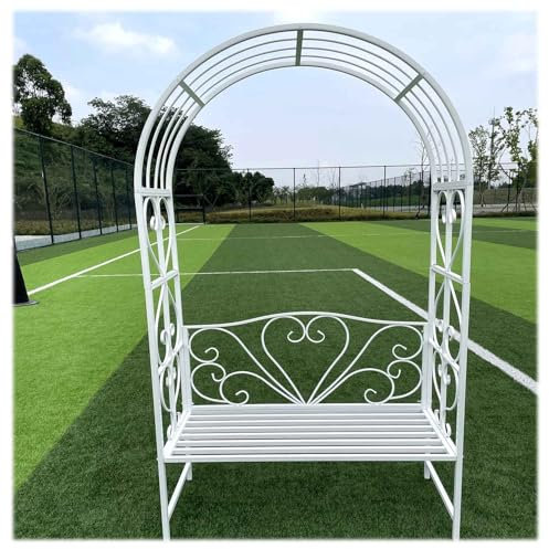Outdoor Iron Arch Garden Arch Balcony storage Arch Arbor garden Decoration flower rack rose climbing rack Patio Arch with seat weather resistant