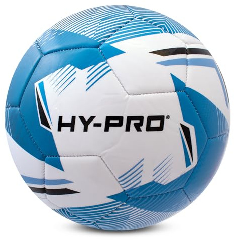 Hy-Pro Turbina Calcio – Taglia 5, Calcio in PVC per una migliore aderenza, ideale per giochi di allenamento e competizioni in tutte le condizioni atmosferiche, Chevron Blue