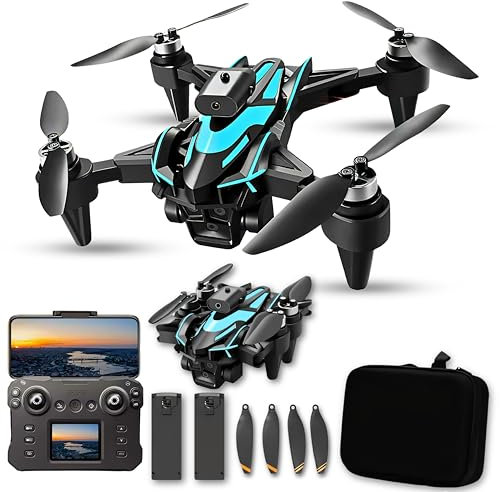 SGM 8K Camera Drone, Foldable WiFi Drone with 360° Obstacle Avoidance, 3 Cameras, Brushless Motor, 360° Rotation Stunt, Storage Bag & 2 Batteries, Long Flight Time, Ideal for -SGM SK12MAX
