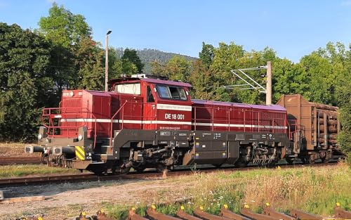 ARNOLD TT HN9057S Cargo Logistik Rail Service, 4-achsige Diesellokomotive DE 18 001, Ep. VI, mit DCC-Sounddecoder, Modell Eisenbahnlok – elektrisch