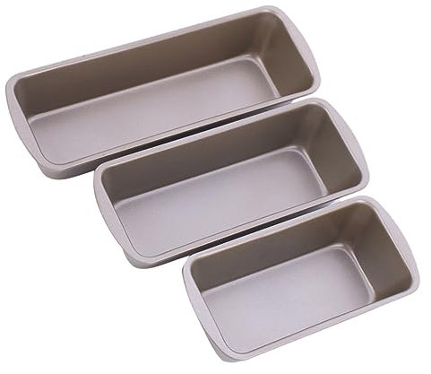 MAGICLULU 3piezas Molde Para Pan Rectangular De Acero Al Carbono Unidades Antiadherente Para Hornear Pan y Tostadas Para Cocina y Uso Doméstico