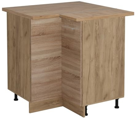 Vicco Eckunterschrank R-Line, Sonoma, 75.6 cm, AP Eiche, zur freien Kombination innerhalb modularer Küchensysteme