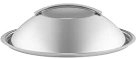 Eva Trio | Coperchio a cupola 24 cm in acciaio inox | La forma bombata del coperchio crea ulteriore spazio in pentola e padella, acciaio spazzolato