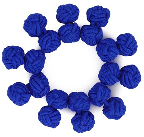 HONEY BEAR 5 par herr/kvinnor silkestyg knut vridna manschettknappar set, för skjorta/klänning affärsbröllop, rund form med låda, 8mm, Siden Polyester, Ingen ädelsten