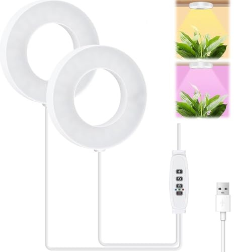 Lámpara de Plantas,48 LED Luz de Crecimiento de Espectro Completo,Luces de Crecimiento para Plantas,Grow Light,Luz Crecimiento Plantas Interior con Temporizador Automático 3H/9H/12H y 10 de Brillo