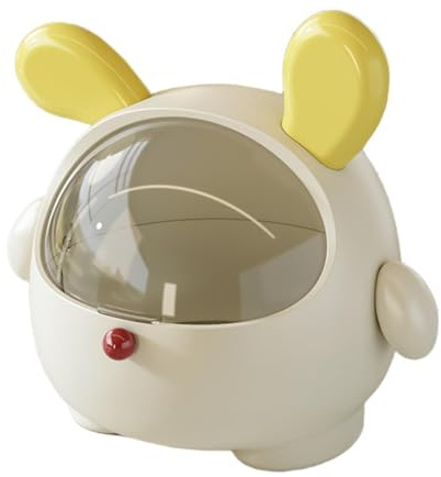 Colcolo Poubelle de bureau, corbeille à papier, gain de place, créative, dessin animé, réutilisable, pour comptoir, boîte de rangement pour la maison, Jaune