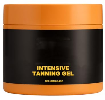 Intensive Tanning Gel, Tanning Gel, Bräunungsbeschleuniger Creme, Selbstbräuner für Körper Gesicht, Bräunungsöl für Sonnenbänke Außensonne, Erzielen Sie Eine Natürliche Bräune (1Pcs, 100g)