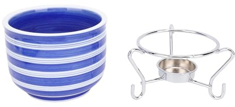 Acouto Sets y Accesorios de Fondue Cerámica Pintada para Derretir Chocolate y Queso, para Reuniones Familiares Fiestas Pot de Fondue de Queso, Olla de de Manual