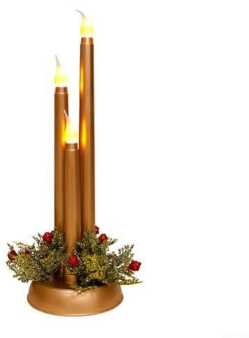LED flammenlose Weihnachtskerze, Ornament, Kunststoff, 30 x 10 cm, für festliche Heimdekoration (rot)