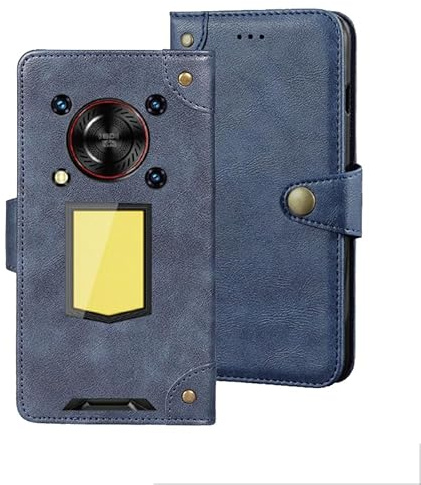 Auotu PU Leder Flip Brieftasche Mit Kamera Schutz Handyhülle Lederhülle Cover Tasche Case Hülle Etui für Oukitel WP56 5G Outdoor Smartphone (Blau)